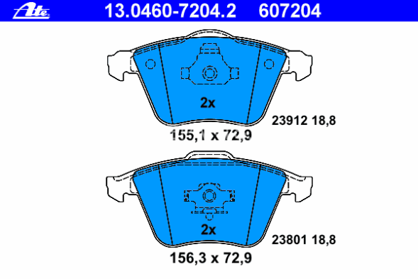 Колодки передние Mazda 3 MPS (2006-2013) АТЕ