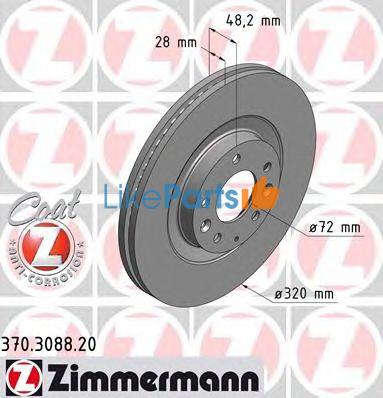 Диск передний Mazda CX-9 (2007-2017) Zimmermann