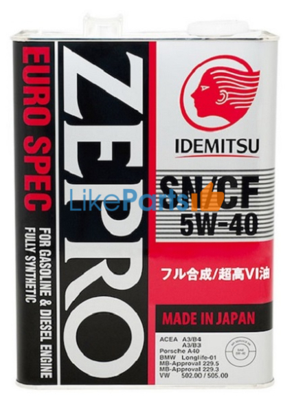 Масло моторное Idemitsu Zepro Euro Spec 5W-40 (4Л)