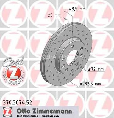 Диск передний Mazda 6 2.0/2.3 (2002-2007) Zimmermann Sport