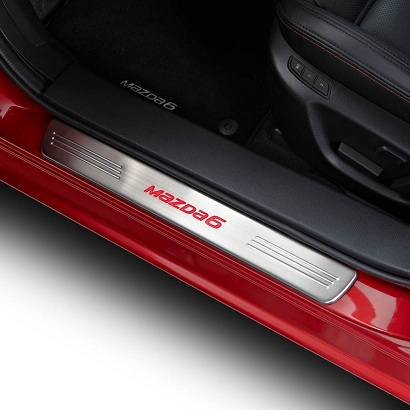 Накладки на пороги Mazda 6 (2012-2018) с подсветкой