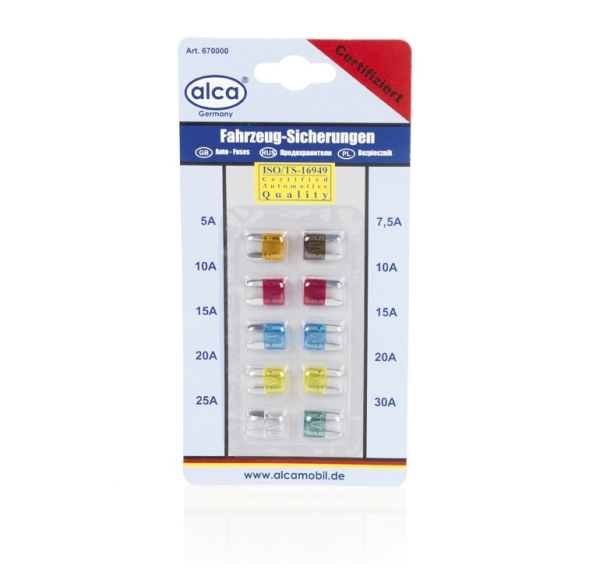 Предохранитель плоский Alca mini (комплект-10шт)